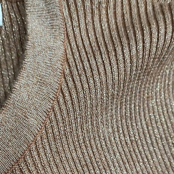 Camel Ribbed Button Cardigan - Picture 4 of 8